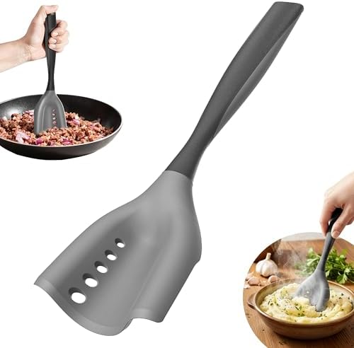 2-in-1 Mincing Spatula Meat Chopper & Potato Masher, Premium Heat Resistant