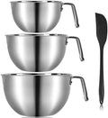 3 Pieces 304 Stainless Steel Mixing Bowls, 1.3/2.1/2.6 Quart Mixing Bowl Set