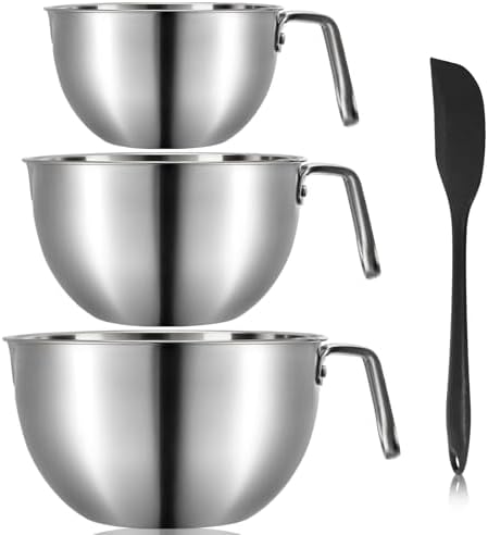3 Pieces 304 Stainless Steel Mixing Bowls, 1.3/2.1/2.6 Quart Mixing Bowl Set