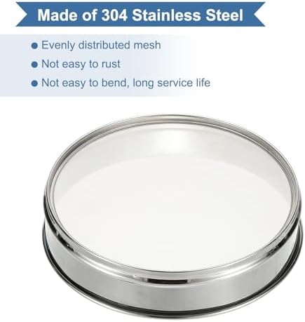 PATIKIL 70 Mesh Lab Sieve, 11.8" Diameter Sifting Screen 304 Stainless Steel