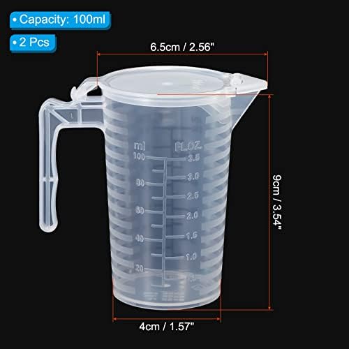 PATIKIL Graduated Beaker, 2 Pack 100ml PP Plastic Liquid Measuring Cup Double