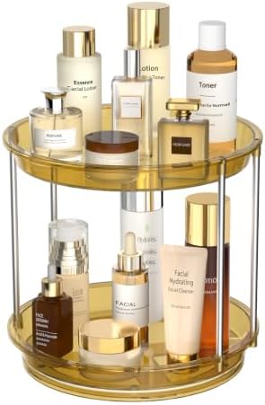 Rotating Makeup Organizer, Perfume Skincare Holder, 2 Tier 9 Inch