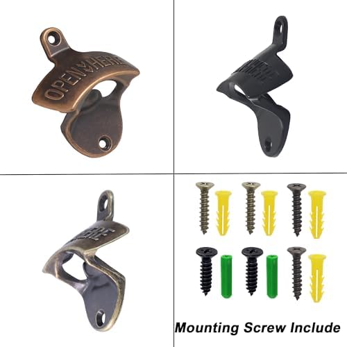 Black Rustic Beer Bottle Opener Wall Mounted Stainless