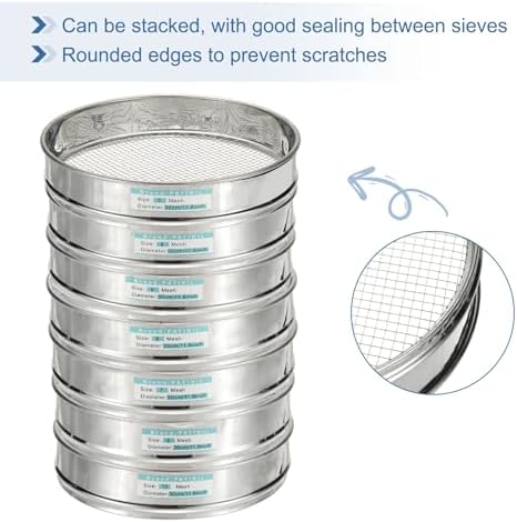PATIKIL 10 Mesh Lab Sieve, 11.8" Diameter Sifting Screen 304 Stainless Steel