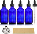 4 Pack 4oz Glass Dropper Bottles - 120ml Dark Blue Tincture Bottles with