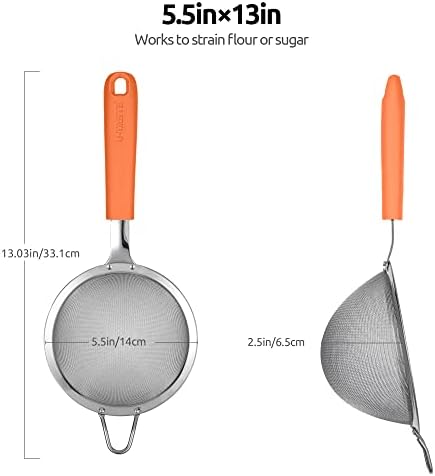18/8 Stainless Steel Mesh Strainer: U-Taste 5.5 Inch Kitchen Fine Mesh Sieve