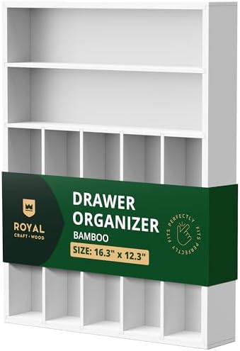 ROYAL CRAFT WOOD Luxury Bamboo Kitchen Drawer Organizer