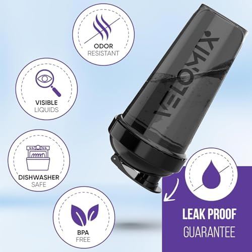 VELOMIX 2 Pack 28oz Protein Shaker Bottle