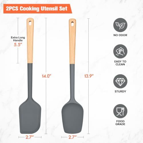 Large Silicone Rubber Spatula Scrapers 14"