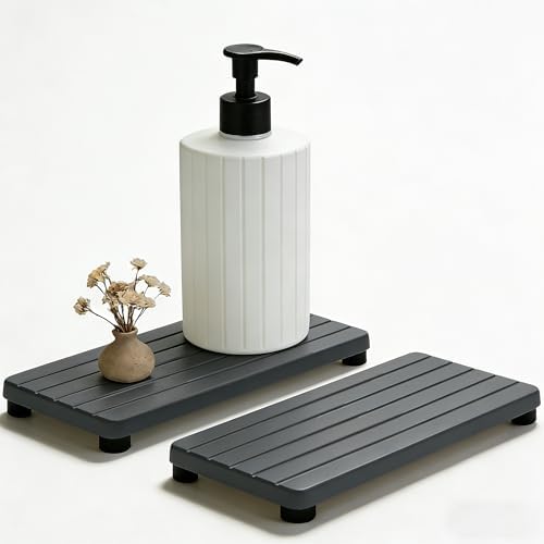 2PCS Stone Drying Tray, Water Absorbing Stone Tray