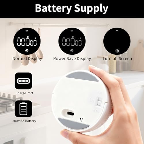 Digital Kitchen Timer, Magnetic Visual Countdown Countup Timer