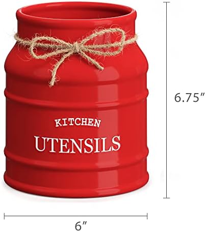 Barnyard Designs Ceramic Kitchen Utensil Holder Countertop 6.75″