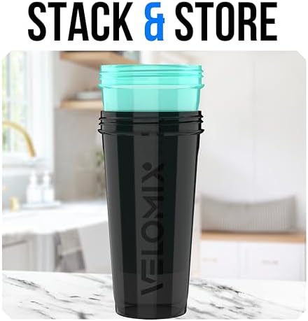 VELOMIX 2 Pack 28oz Protein Shaker Bottle