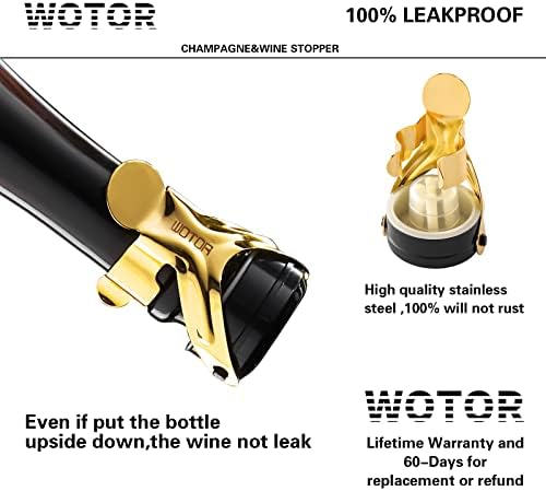 WOTOR Champagne & Wine Bottle Stoppers, Champagne Cork, 2 Pack