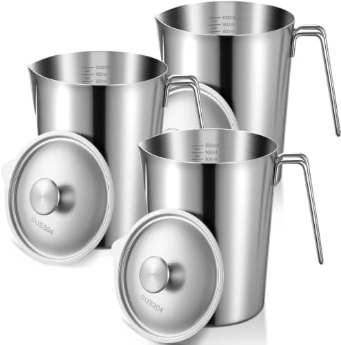 3 Pcs 32 oz Stainless Steel Pitcher