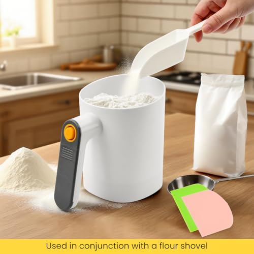 Electric Flour Sifter for Baking, 4 Cup Battery Operated Flours Sieve Cup