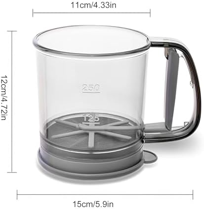 Flour Sifter for Baking, Double layer Flour Sieve