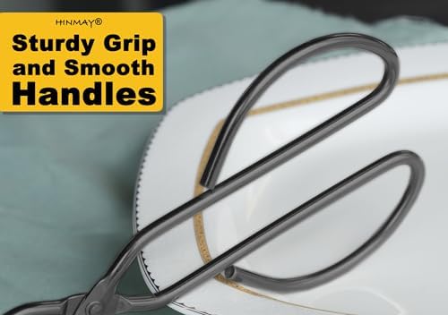 HINMAY 10" 13" Stainless Steel Kitchen Scissor Tongs