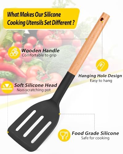 BUNDLEPRO Silicone Cooking Utensils Set