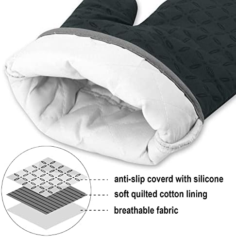 KEGOUU Oven Mitts and Pot Holders 6pcs Set, Kitchen Oven Glove High Heat