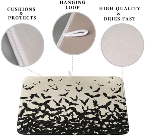 Halloween Bats Halloween Dish Drying Mat