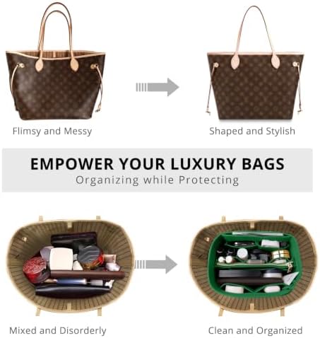 OPPOSHE Purse Organizer Insert for Handbags, Softened Felt Bag Insert Organizer