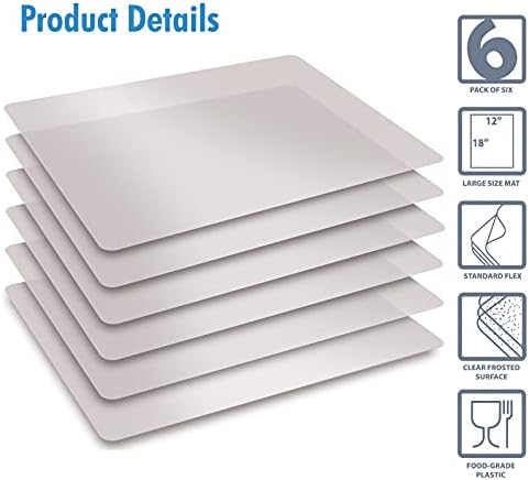 Better Kitchen Products Extra Thick Flexible Frosted Clear Plastic Cutting Mats