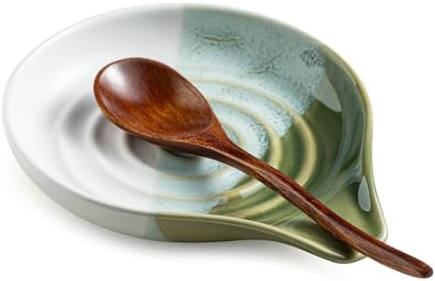 Ceramic Spoon Rest for Kitchen Counter, Large Spoon Holder Nonstick
