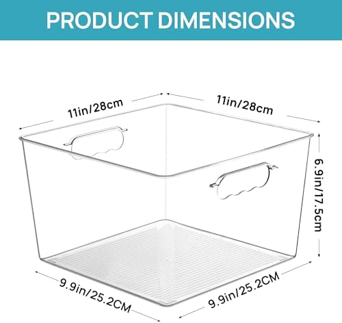 Vtopmart 10 Pack Extra Large Clear Storage Bins, 11x11 Cube Organizer