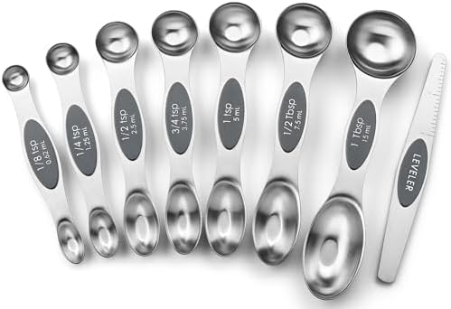 Spring Chef Stainless Steel Magnetic Measuring Spoons Set of 8