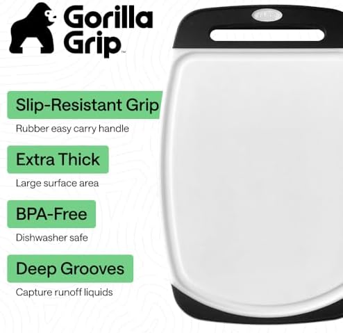 GORILLA GRIP BPA-Free Reversible Kitchen Cutting Board