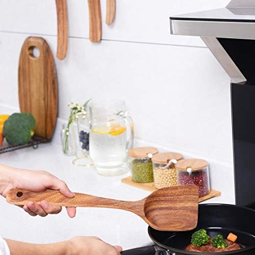 Wooden Spoons for Cooking, GUDAMAYE 10 PCS Wooden Kitchen Utensils Set