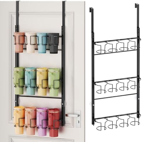 SWTYMIKI 3-Tier Water Bottle Organizer – Over the Door Stanley Cup Holder
