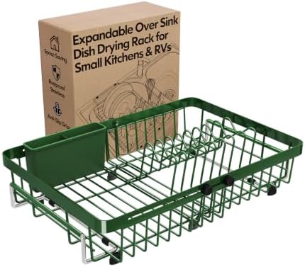 MAJALiS Green Expandable Dish Drying Rack Over The Sink