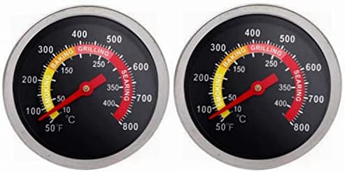 2 pcs BBQ Grill Temperature Gauge, Charcoal Pit Grill Smoker Thermometer Gauge