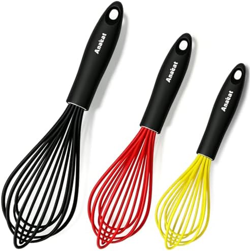 Anaeat Silicone Balloon Whisk, Milk and Egg Beater Blender, Heat Resistant