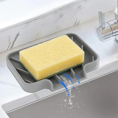 JACZZO Silicone Sponge Holder & Soap Dish