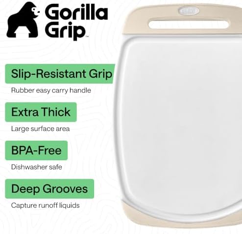GORILLA GRIP BPA-Free Reversible Kitchen Cutting Board