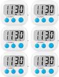 AOUCE Digital Kitchen Timers for Cooking, Timer for Kids 6 Pack White