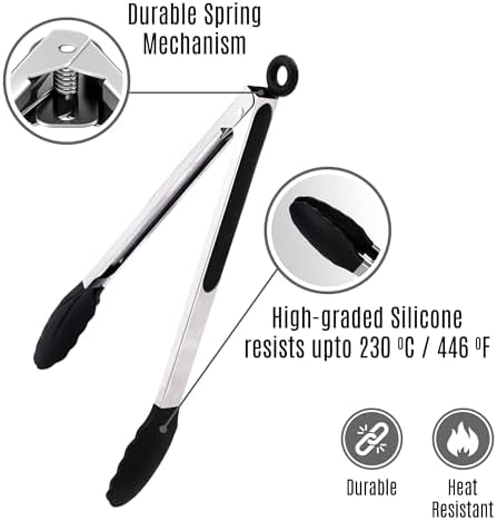 Kitchen Tongs Set, 2 Pack Stainless Steel