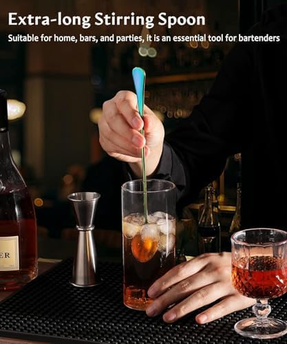 Long Handle Iced Tea Spoons, Tall Coffee & Latte Stirrers, Dessert Spoon Set