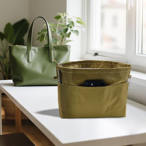 Handbag Tote Purse Organizer Insert, Khaki Green