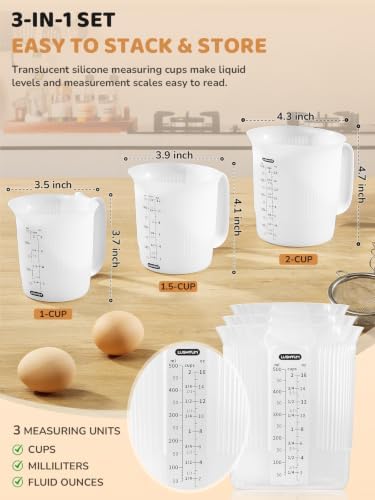 LUSHYUM Silicone Measuring Cups