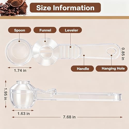 2-in-1 Coffee Scoop with Funnel, 2 Tbsp Measuring Spoon