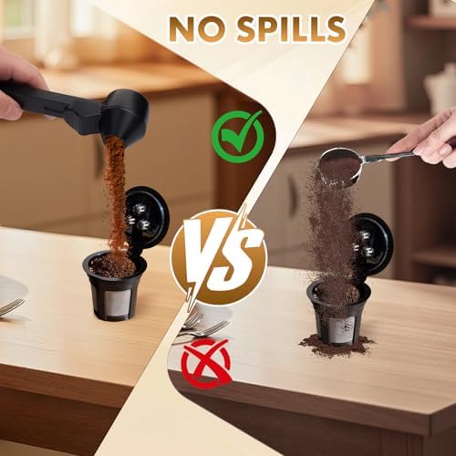 Coffee Scoop with Funnel for Ground Coffee, Protein Powder & Tea, for Reusable