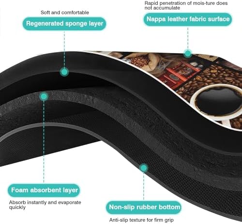 Coffee Bar Mat Accessories for Countertop Super Absorbent Anti-Slip Silicone