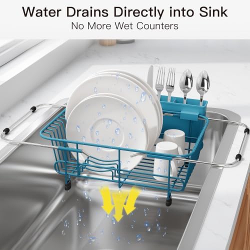 JASIWAY Blue Dish Drying Rack in Sink