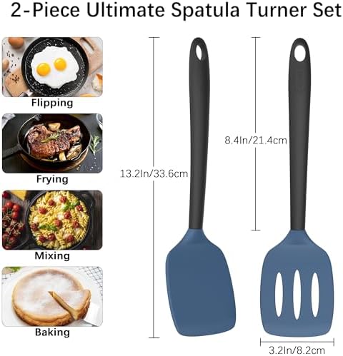 Coukre 2 Pack Silicone Spatula Set, High Heat Resistant