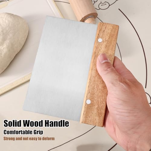 4 PCS Bench Scraper, Scraper Food Tool, Dough Scraper and Pastry Cutter