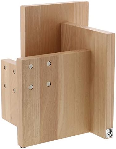 ZWILLING Square Magnetic Knife Block, Made in Italy, Natural Beechwood Kitchen